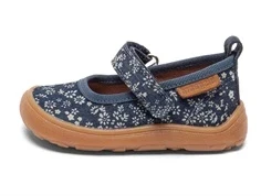 Bisgaard ballerinahjemmesko blå med blomster